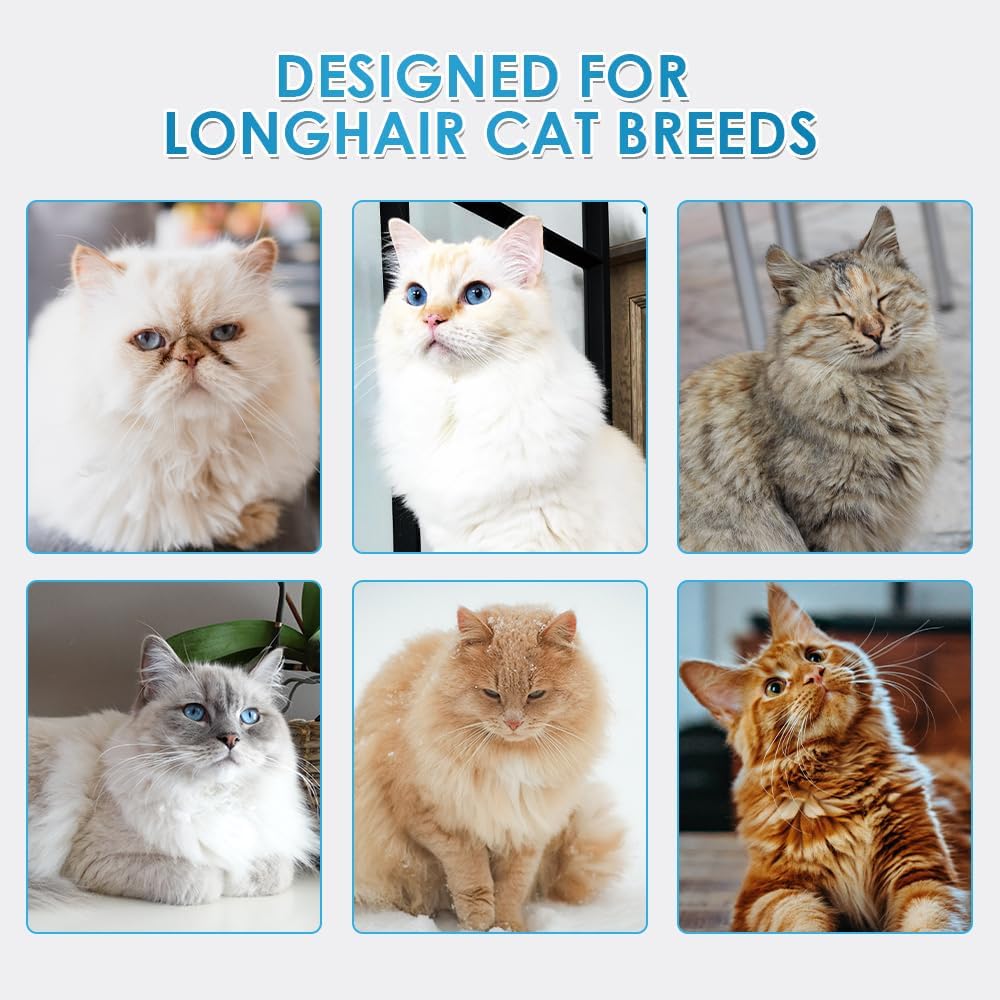 Mooncat Waterless Cat Shampoo for Longhair Cats | Licking Safe No-Rinse Dry Foam Bath for Detangling Matted Fur | Gentle Formula for Kittens & Sensitive Skin, pH Balanced - 5oz