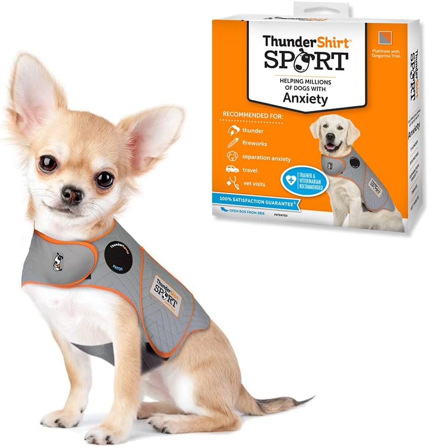 ThunderShirt for Dogs, XX Small, Platinum Sport - Dog Anxiety Relief Calming Vest