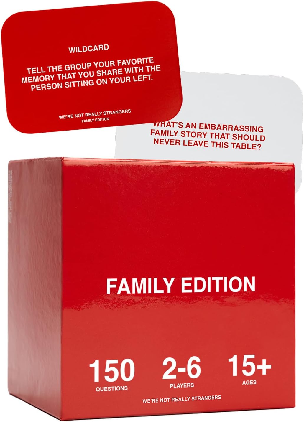 WE'RE NOT REALLY STRANGERS Family Edition Card Game - 150 Conversation Cards for Adults, Teens, and Families - for a Fun & Memorable Family Game Night, Ages 15+, 2-6 Players