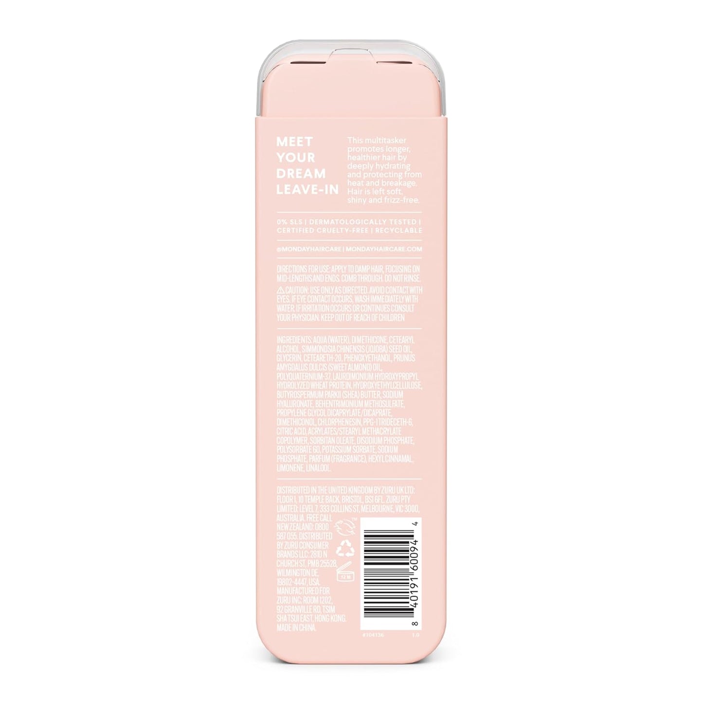 MONDAY HAIRCARE MOISTURE Leave in Conditioner with Hyaluronic Acid, Jojoba & Almond Oil, Shea Butter& Wheat Protein for Dry & Dull Hair 150mL