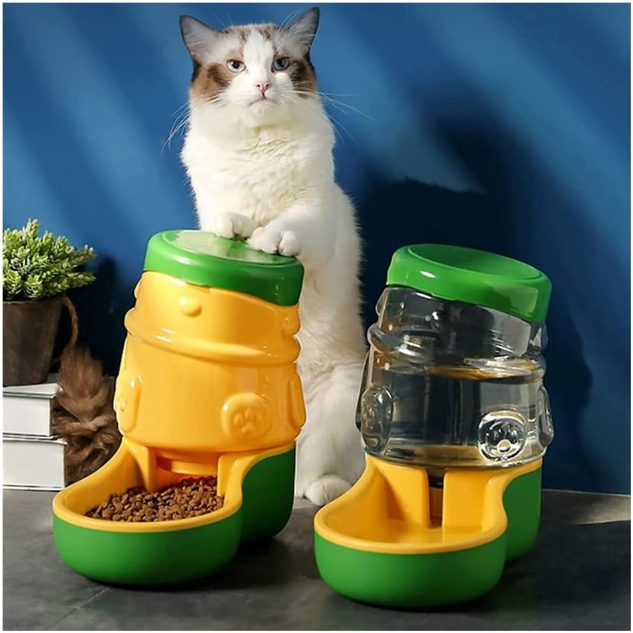 Fountain 2 Pack Automatic Cat Feeder and Water Dispenser 3.2L Unplugged Feed Water Pet Supplies in Set for Small Medium Dog Pets Pet Water Dispenser