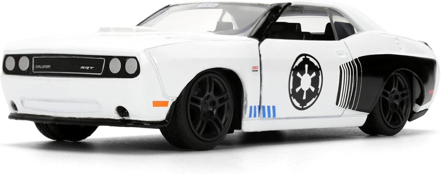 Jada Star Wars Stormtrooper 2014 Dodge Challenger SRT8 Diecast Model – 1:32 Scale Hollywood Rides Toys, Collectible Toy Car for Star Wars Fans
