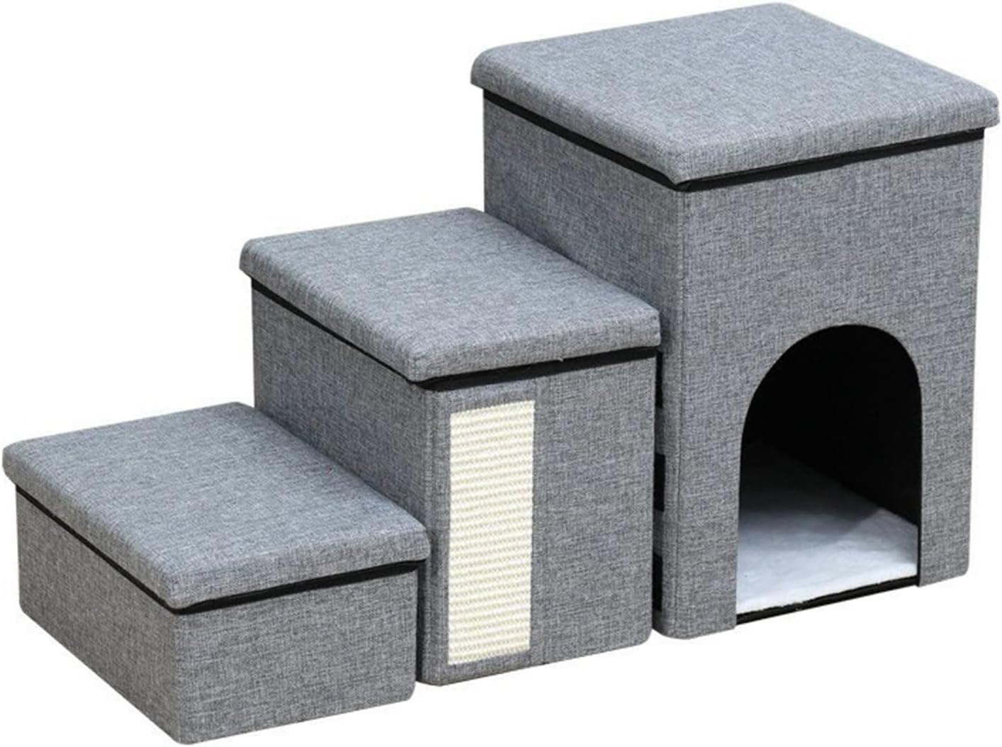 Pet Stair 3 Levels Step Climbing Stair Stairway Intelligence Training Stairway Dog Ramps for Small Breeds Space Saving Foldable Dog Step for Travel
