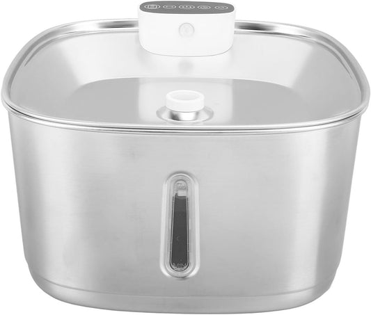 Cat Water Fountain, 3.2L Wireles Pet Fountain Stainless Steel Cordless Automatic Dog Water Dispenser with Filter and Quiet Pump for Drinking