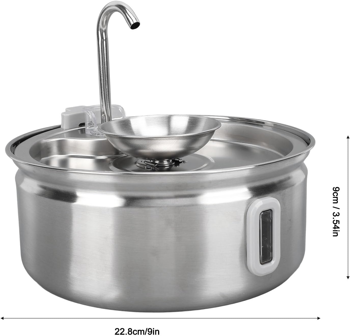 3.2L Dog Water Dispenser, Stainless Steel Cat Water Fountain Pet Drinking Dispenser Quiet Dog Drinking Waterer with Automatic Circulation Cat Feeding Watering Machine for Cats Dogs