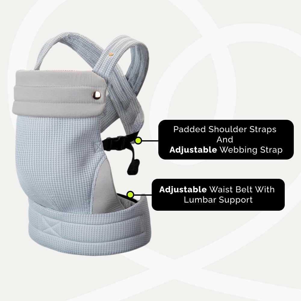 ·NEST BLANCHE·Baby Carrier,Cozy Baby Carrier 7-35lbs,Ergonomic Backpack Design,Air Mesh Breathable All Seasons (Blue)