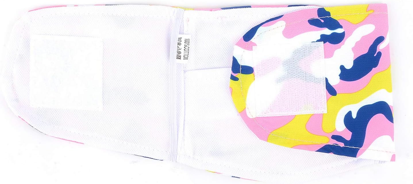 SELMAI Belly Bands for Male Dogs Small Medium Adjustable Washable Doggie Wrap Diapers Leakproof Reusable Comfy Boy Puppy Nappies Absorbent Pads Prevent Licking Fashion Camouflage Design Pink Camo XL