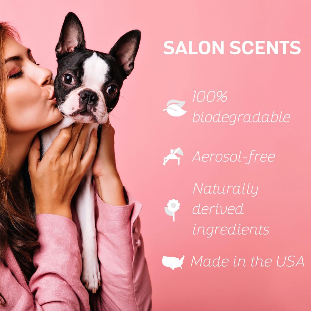 Bark2Basics Salon Scents Pet Grooming Cologne Spray - 8 oz, Natural Professional Grade Perfume for Dogs and Cats, Long Lasting, Deodorizing, Made in USA (Peach Fizz)