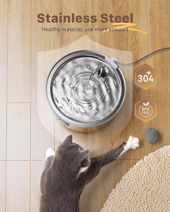 Cat Water Fountain soaringstore : Cat Fountain for Drinking - 108oz/3.2L Pet Water Fountain for Cats Indoor - Quiet Water Fountain for Cats - Faucet Pet Fountain - for Pets& Small Animals