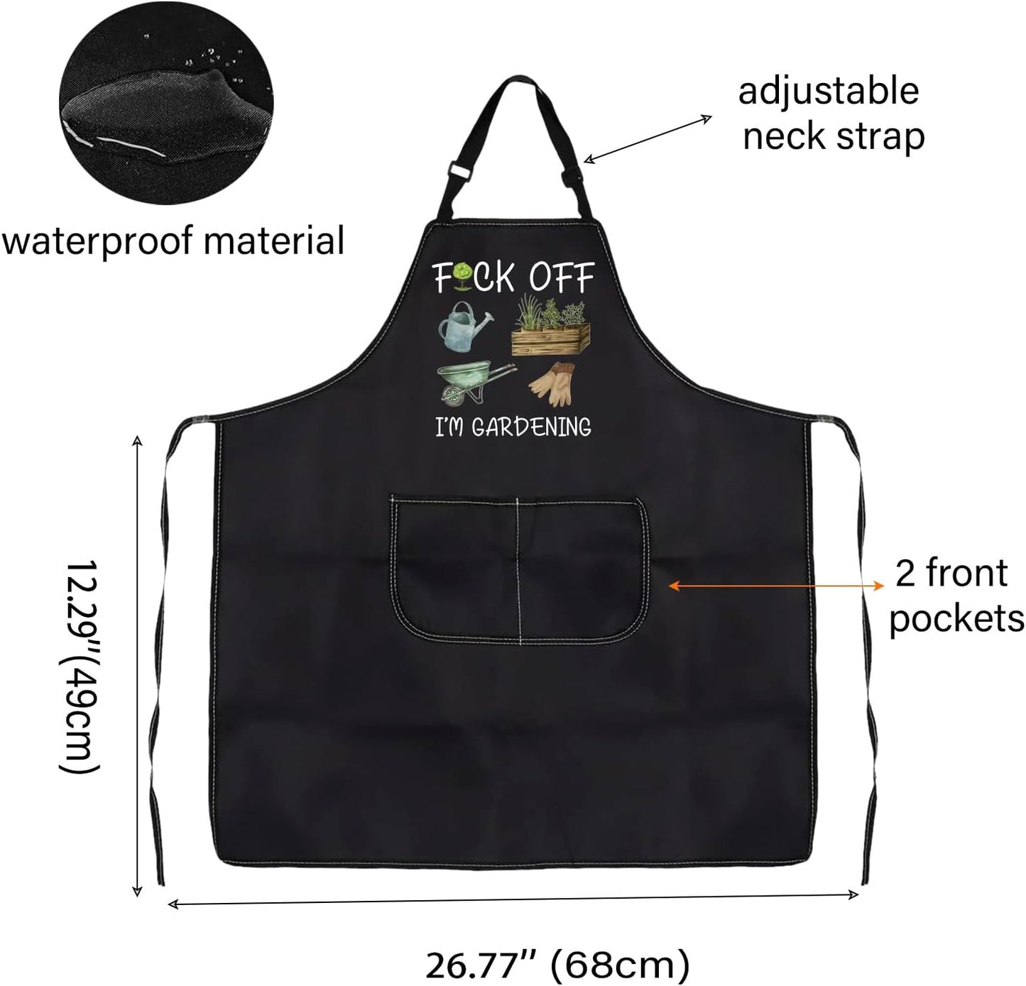 WCGXKO Gardening Garden Apron Gardener Gift F*ck Off I'm Gardening Apron Plant Lover Gift