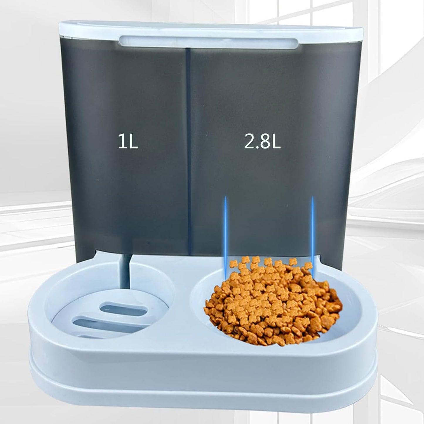 Dog Feeding Double Bowl Automatic Cats Food Container Water Dispenser for Cats Dog Food Feeding Bowl Pet Watering Supply Large Capacity Pet Feeders