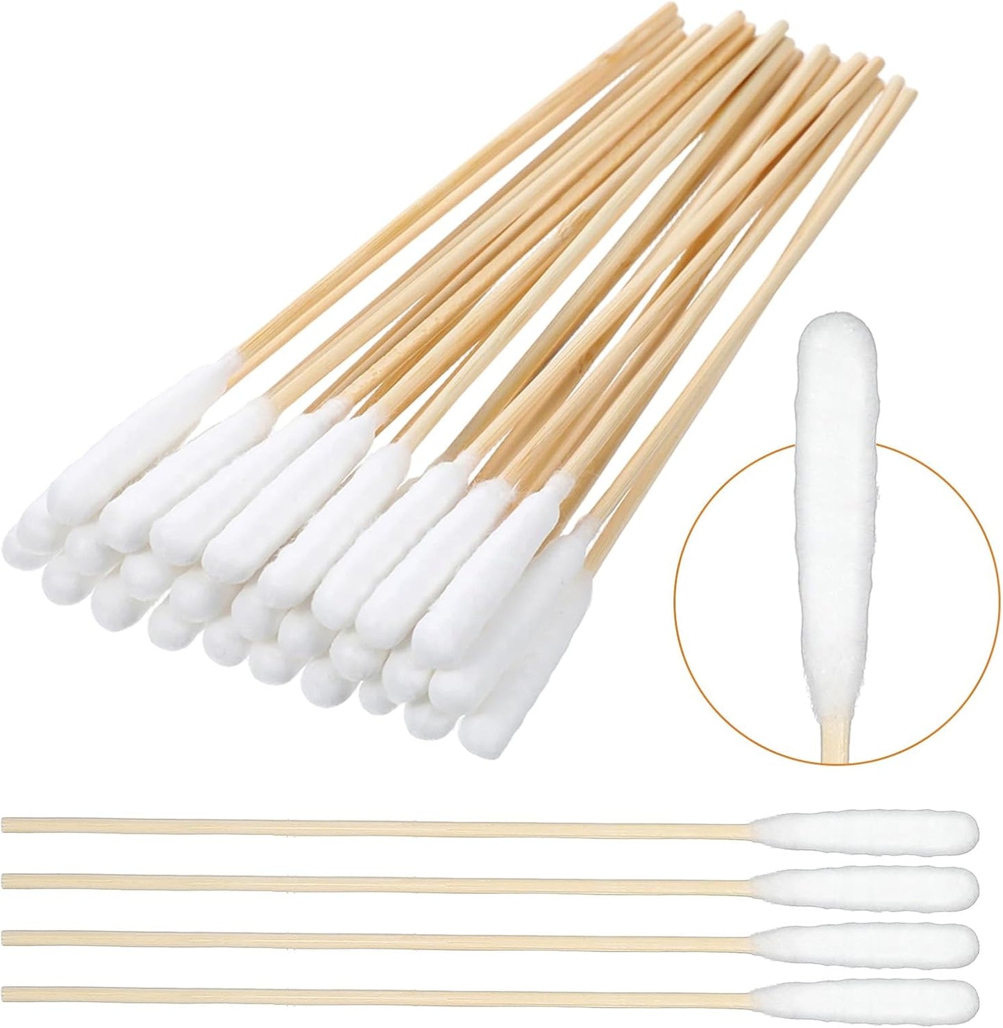 100 PCS Long Cotton Swabs for Dog Ears, 6-Inch Large Cotton Ear Swabs for Cleaning Dog Ears, Extra-Long Handle Ear Picks for Pet Cleaner Care, Long Swab for Cleaning