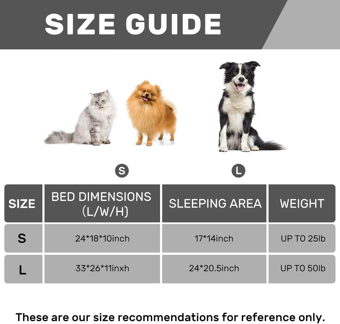 Hollypet Fluffy Plush Pet Sofa Soft Calming Pet Sofa Beds for Medium and Large Dogs, L, Gray