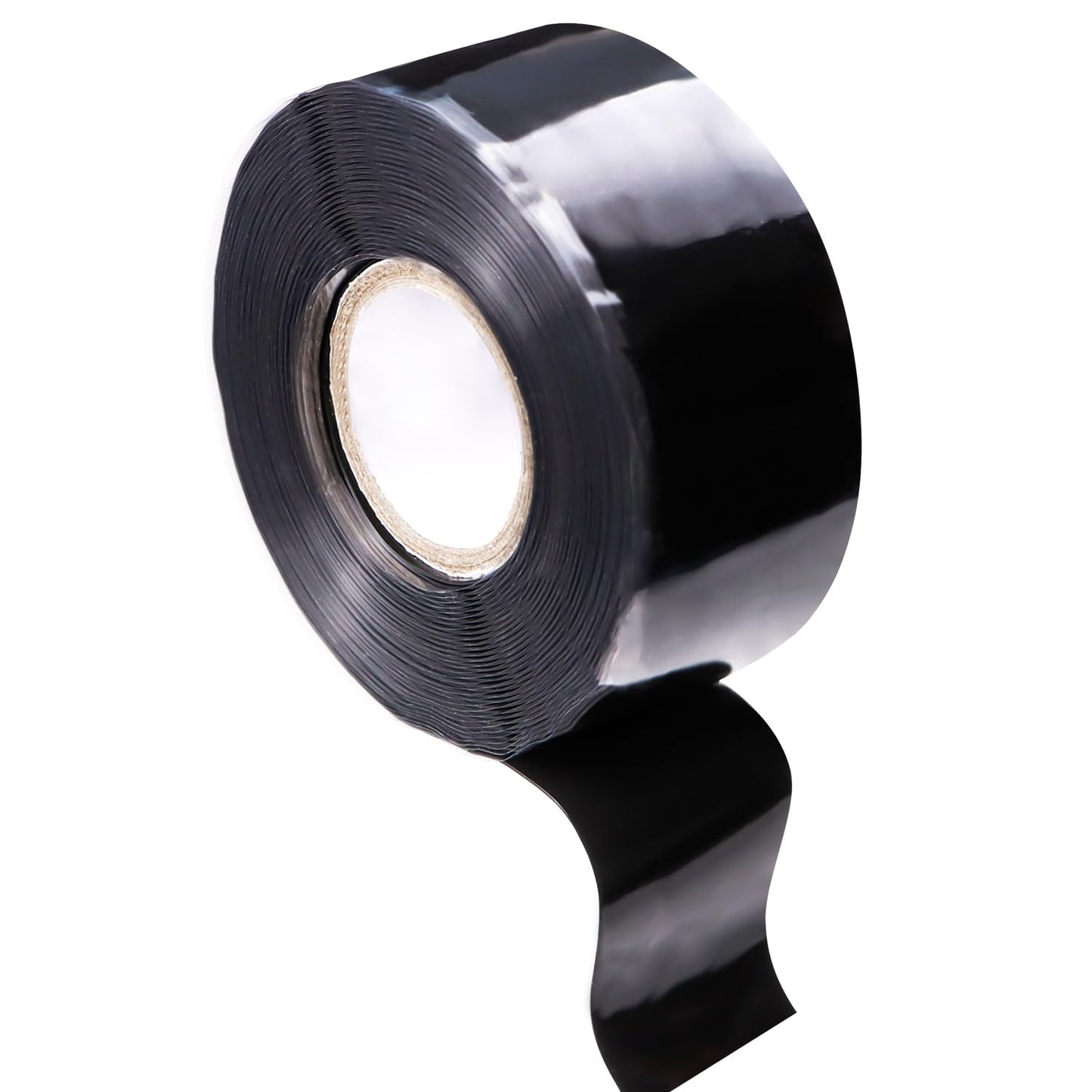 FOURGUN Self Fusing Silicone Tape Black 1" x 16.4FT Heavy Duty Waterproof Leak Proof Repair Tape for Plumbing Hose Pipeline Electrical Wrapping Emergency Seal for Hot/Cold Pipes & Tools