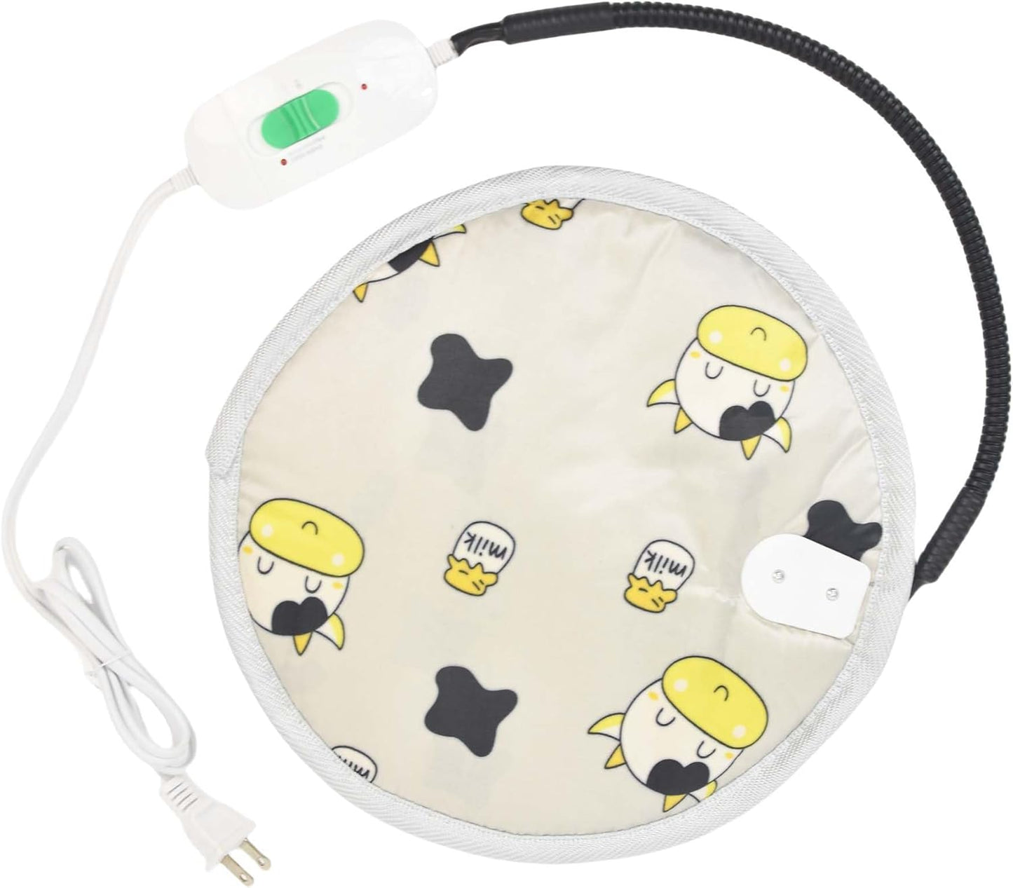 Rabbit Guinea Pig Heating Pad for Small Animal,Squirrel Hedgehog Chinchilla Bed Mat,Fire Retardant Chicks Chicken Heated Bed with Chew Resistant Steel Cord (Grey, Dia 12inch)