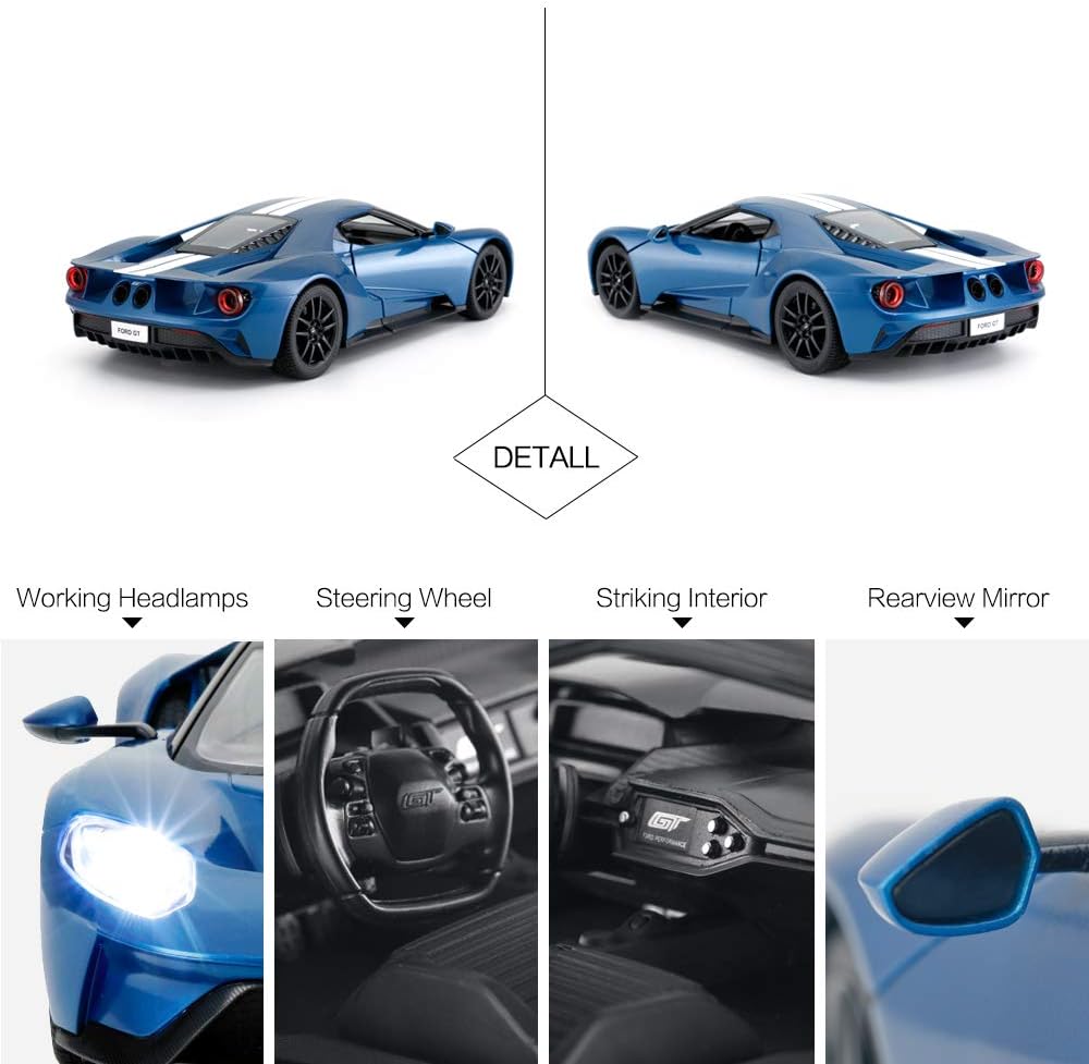 RASTAR RC Car | 1/14 Ford GT Remote Control RC Race Toy Car for Kids, Open Doors by Manual, Blue (2.4GHz)