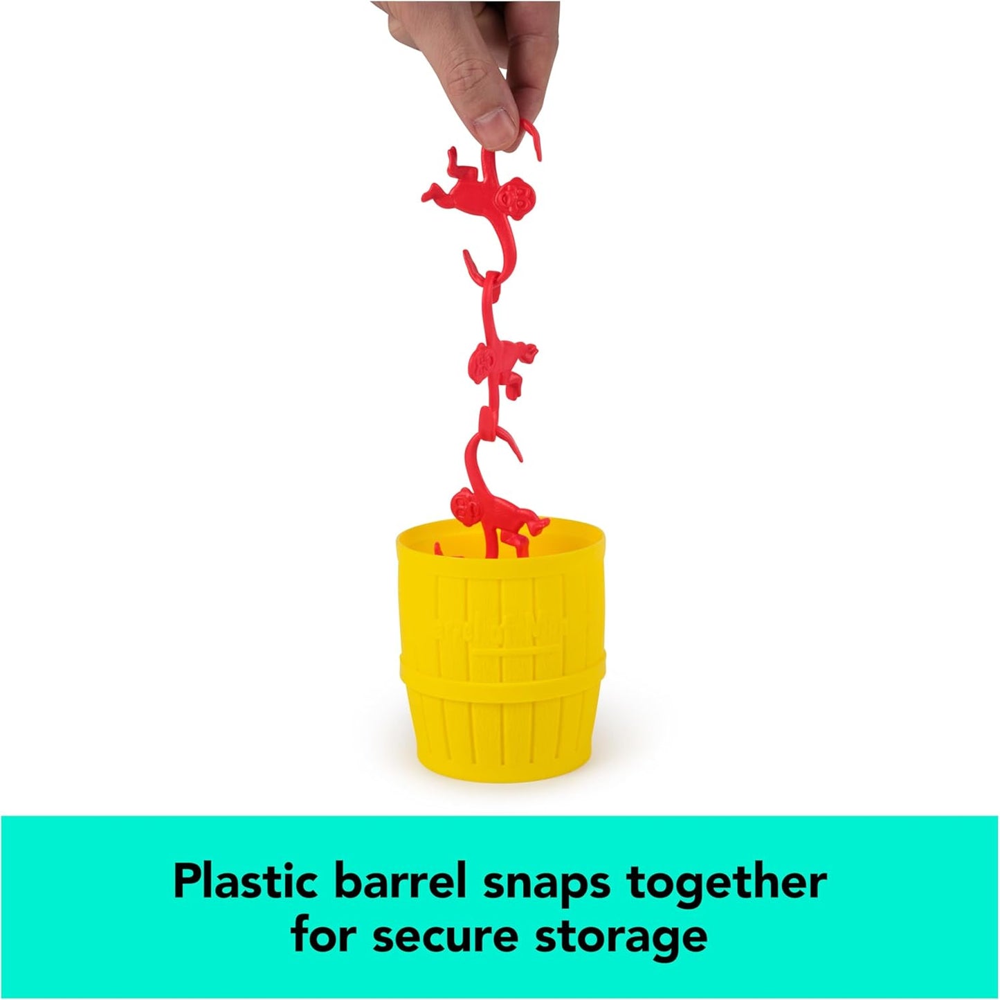 Spin Master Games, Barrel of Monkeys, Retro Linking Fun for Preschoolers, Family Games, 1 & Up Players, for Ages 3 & Up