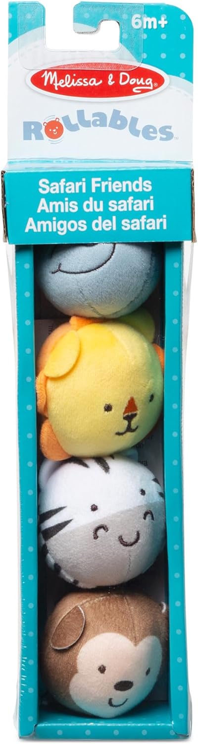 Melissa & Doug Rollables Safari Friends Infant and Toddler Toy (4 Pieces)