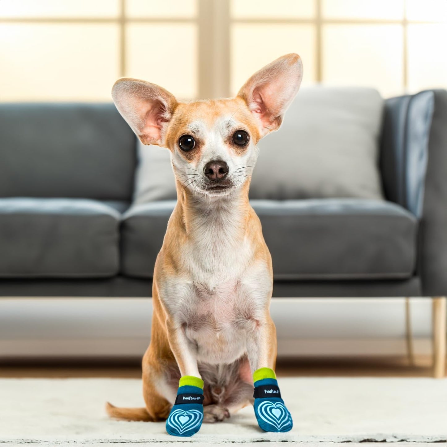 Medical Therapeutic Double Sided Non-Slip Cotton Dog Socks | PawFlex Comfy Pawz Silicone Grip on Inner Cuff No Twisting or Sliding Off | Senior & Disabled Dog Traction Control |Pet Paw Protection