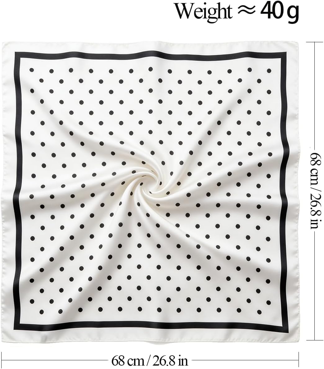 Head Scarf for Women Purse Charms Large Square Neck Scarf Silky Bandana Satin Hair Wrap