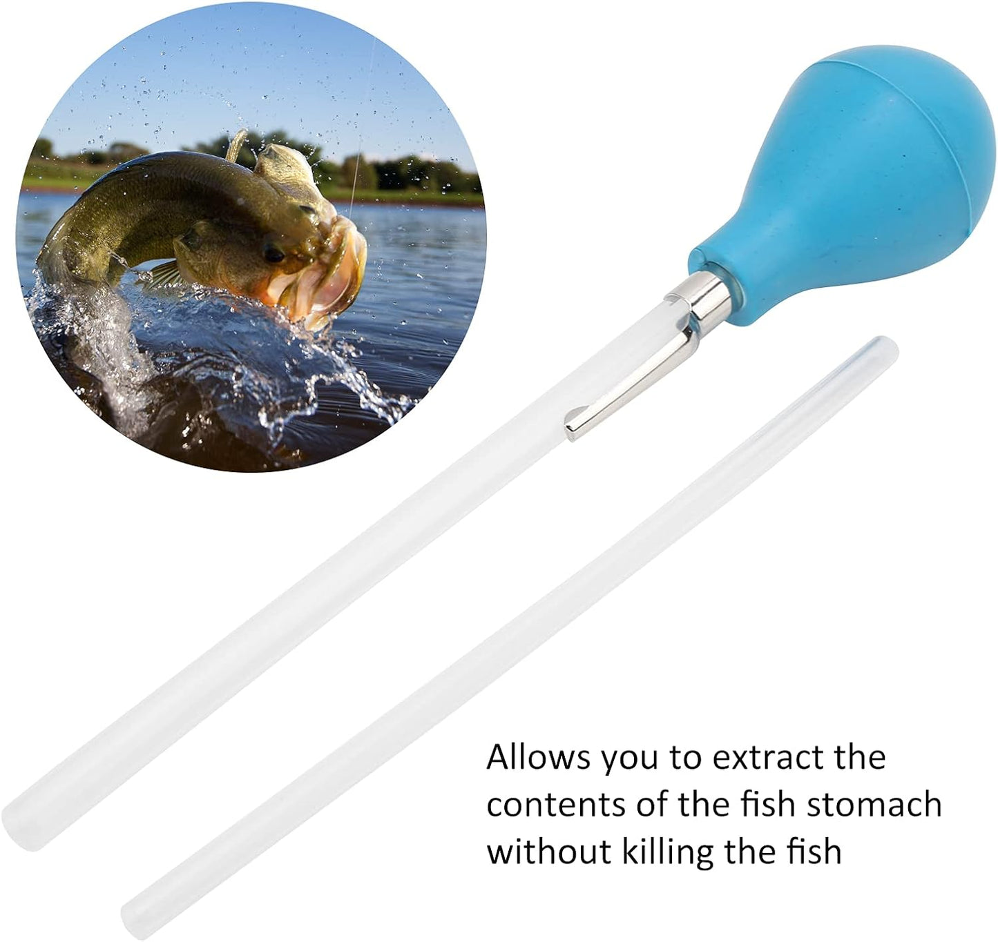 Fly Fishing Stomach Pump Trout Fish Throat Accessories 8.1 inch Flying Fishing Stomach Pump Incubation Tool Understanding Fish Food Matching Bait