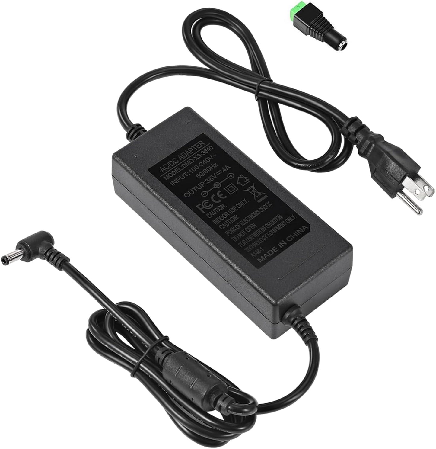 36V 4A Power Supply Adapter 100-240V AC to DC 144W Power Transformer 5.5mm x 2.5mm/2.1mm DC Output Jack 36V Volt AC Power Supply for LED Lights LED Driver CCTV Security System Inkjet Printer