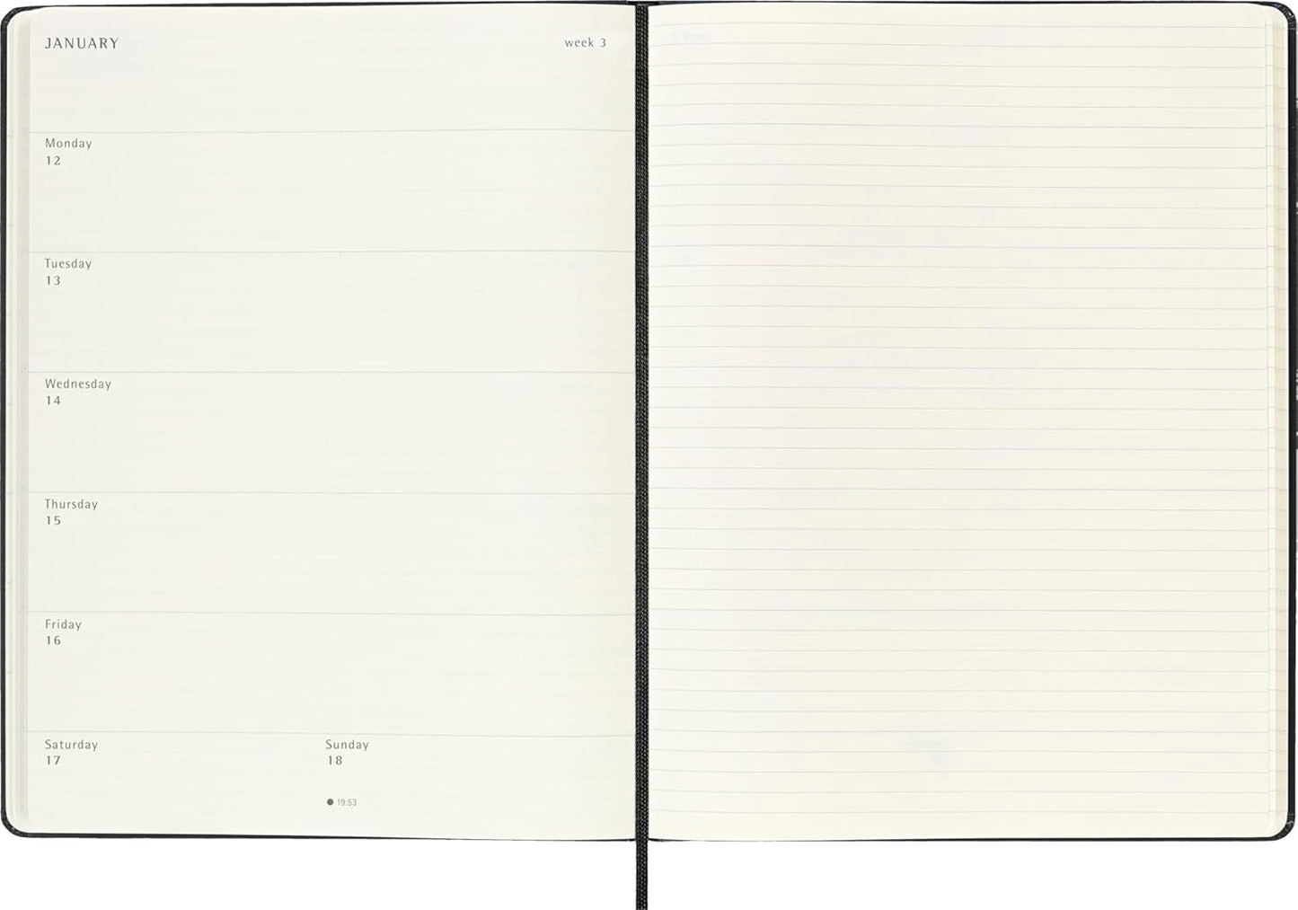 Moleskine Classic 18 Month 2025-2026 Weekly Planner, Hard Cover, XL (7.5" x 10"), Black, 208 pages