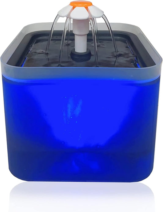 Cat Water Fountain, 67oz/2L Automatic Pet Water Fountain, Ultra Quiet Cat Water Dispenser with LED Light & Adapter for Cats, Dogs, Multiple Pets