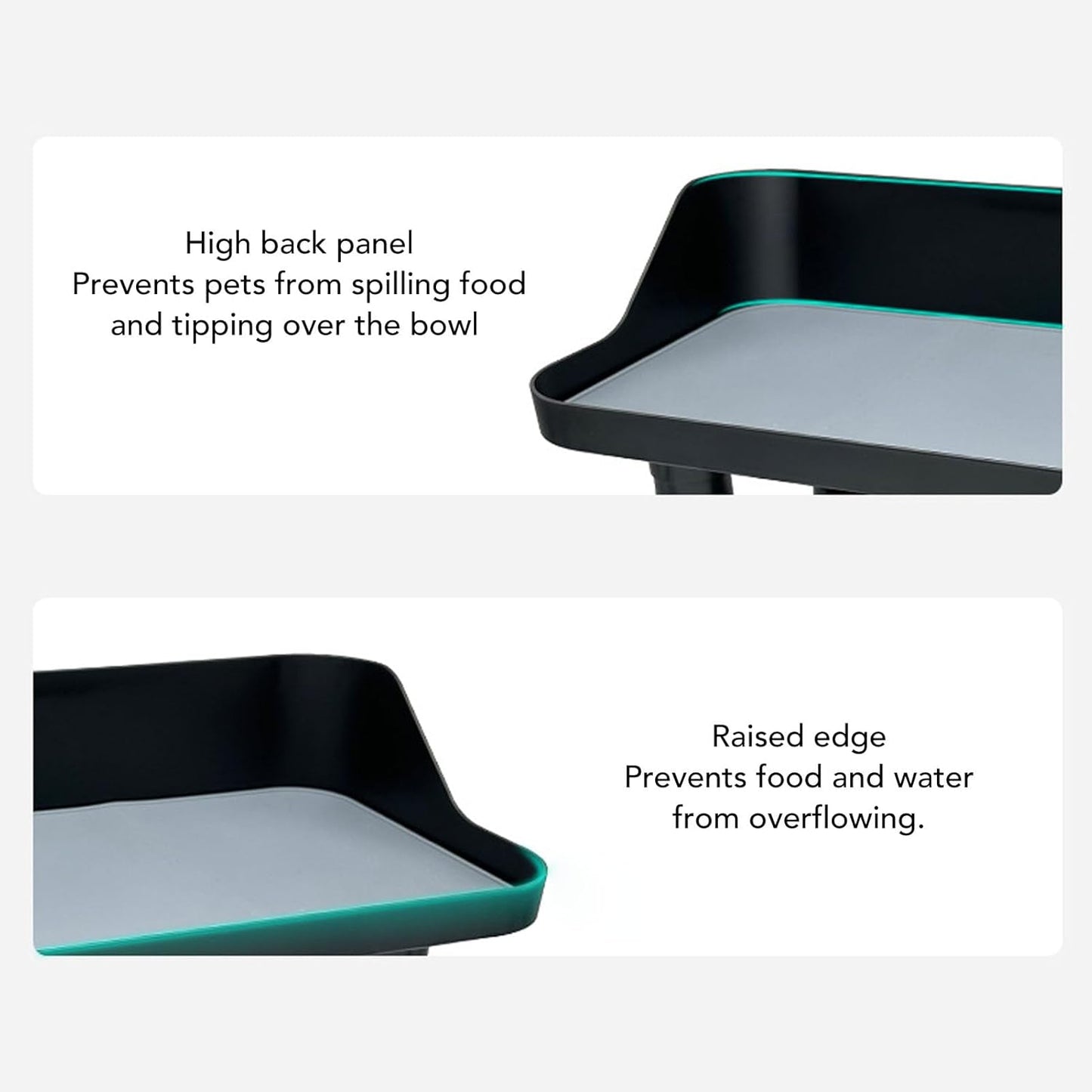 TOPINCN Plastic Raised Dog Bowl, Adjustable Elevated Pet Food Dish Stand, Animal Plate Holder, Feeding Table with Anti Tip Mat for Improved Digestion, Neck Protection Dog Cat