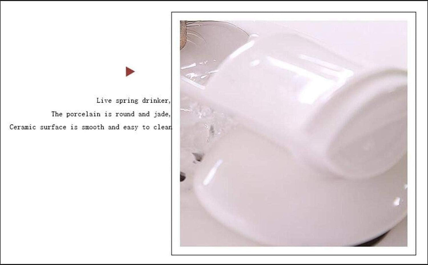 Cat Water Fountain for Drinking Ceramics Automatic Circulation Pet Water Dispenser for Cat and Small Dogs Silent Pump (Color : Pink Size : 1.0L) (White 1.0L)