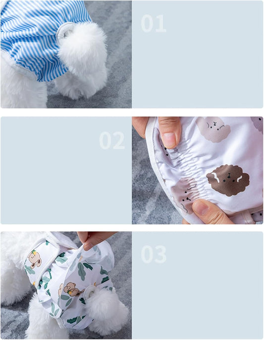 Dog Physiological Pants Girls Dog Diapers Washable Multi-Type for Girls Dogs Comfortable Reusable Girls Dog Belly Wraps