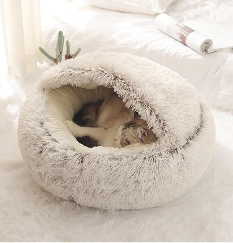 Cozy Cocoon Pet Bed,Cozy Nook Pet Bed for Dogs,Winter Pet Plush Bed, Cozy Cocoon Pet Bed for Dogs,Cozy Nook Dog Bed, Dog Bed (Pink-Short Velvet,40 * 40 CM)