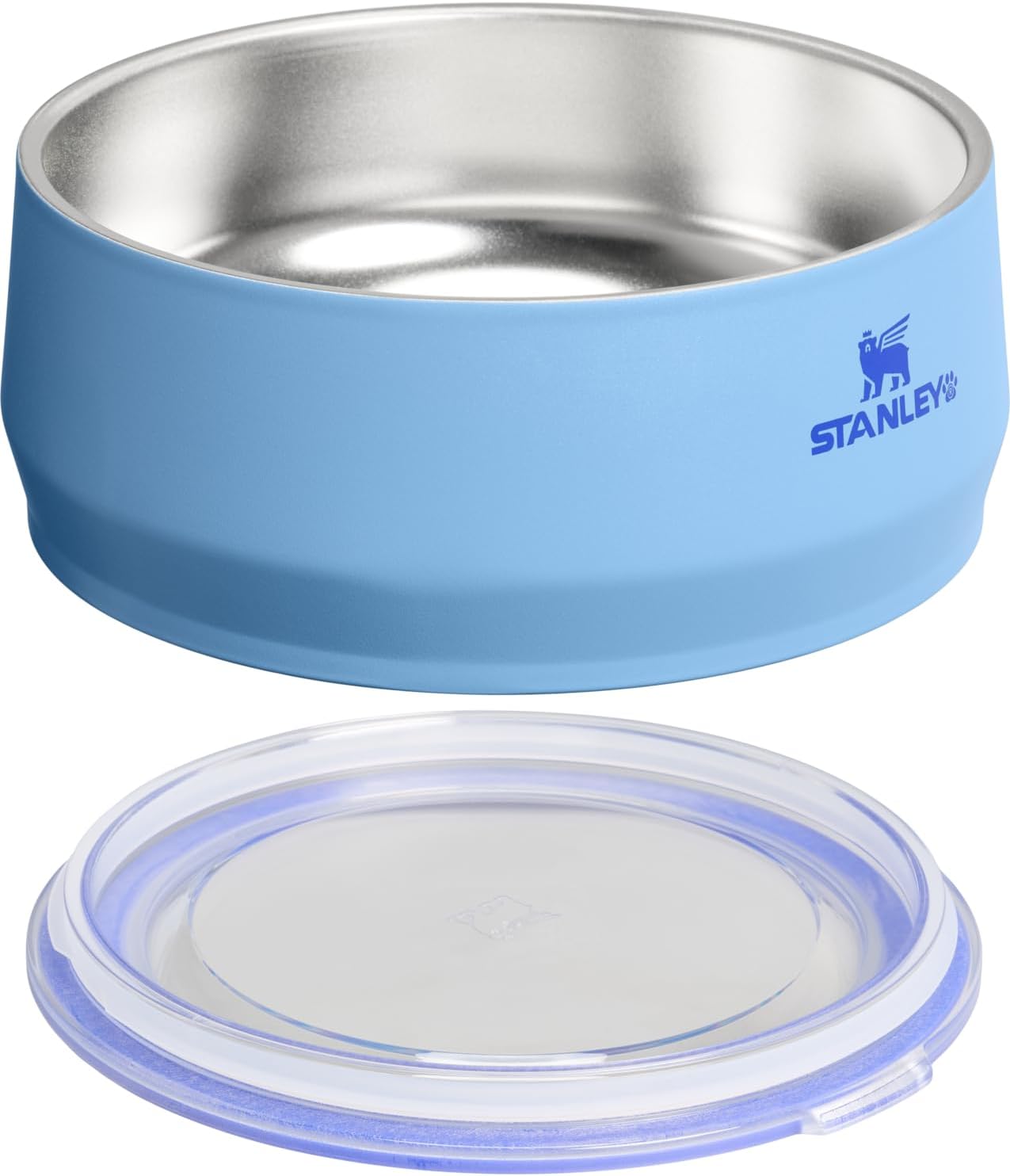 STANLEY Pet Bowl | 3-Cup (24 oz) Insulated Stainless Steel Dog & Cat Bowl | Splash-Resistant Lid | Dishwasher Safe | BPA-Free | Blue Sky