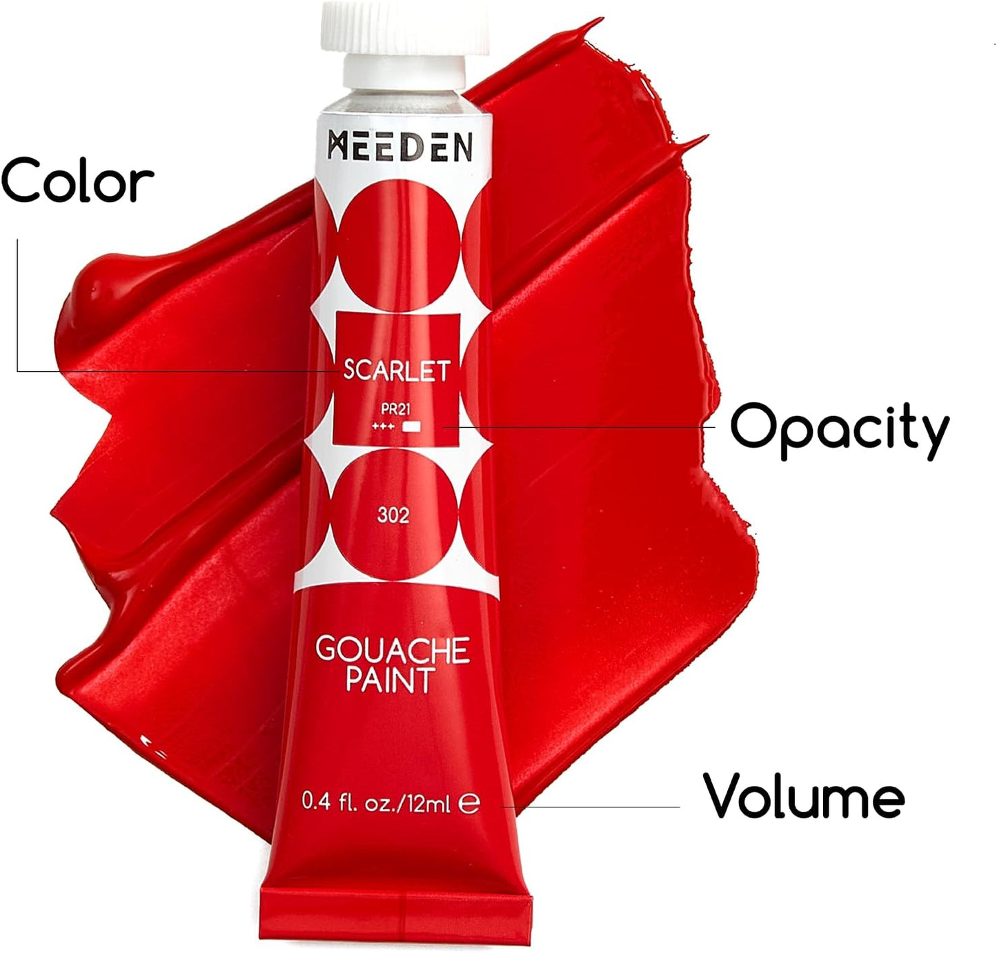MEEDEN Gouache Paint Tube Set - 48 x 12ml (0.4 oz) Colors Art Paint Supplies for Artists Students Beginners - Rich Pigment Art Paints for Canvas Painting
