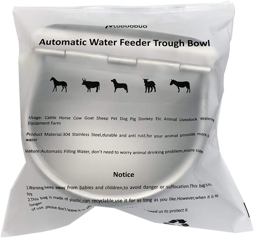 Automatic Water Trough Dog Feeder Bowl with Float for Cattle Horse Goat Sheep Animals Stainless Pet Livestock Tool