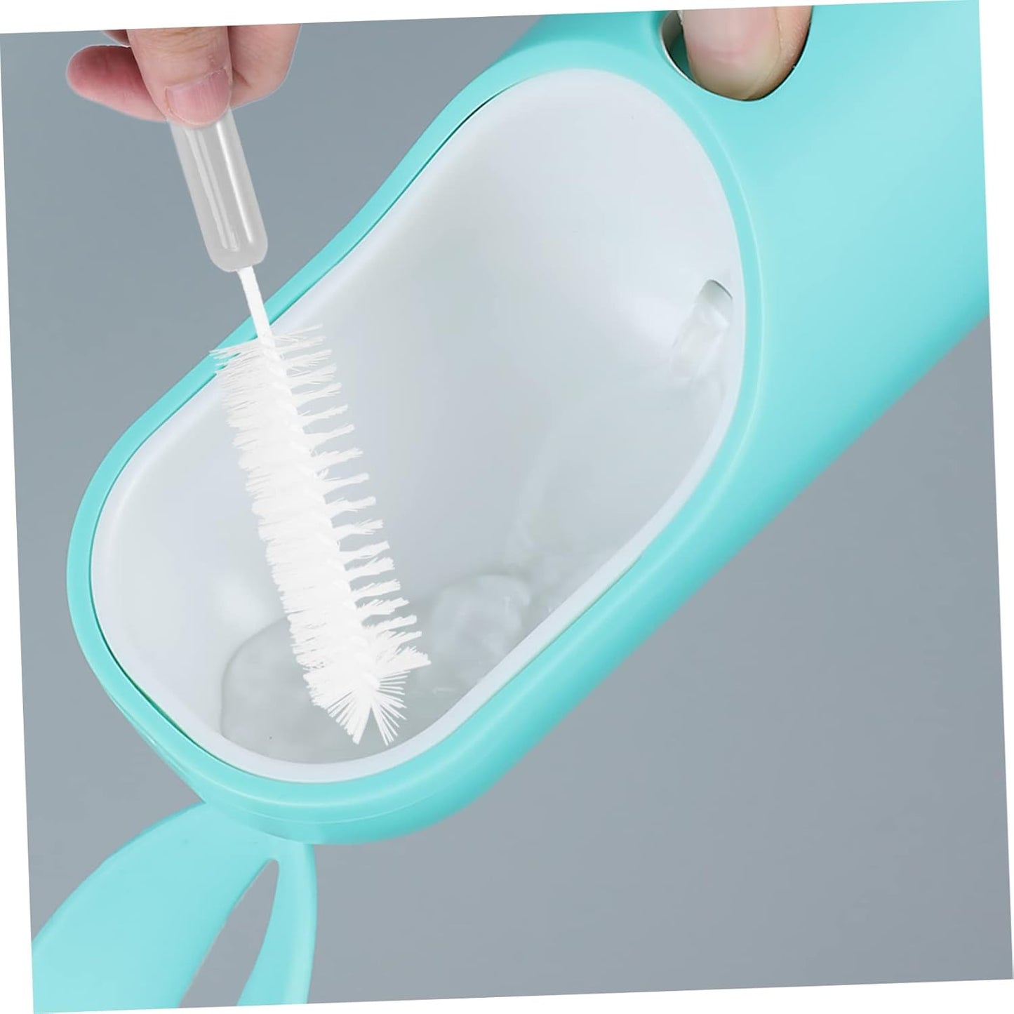 ERINGOGO 1Set Pet Feeder Water Fountain Cleaning Set Tools with Long Handle Brushes for Efficient Daily Care for Dog Cat Owners Gray