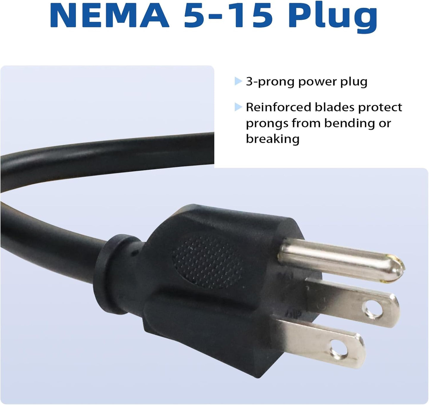 EP 2 Pack 6 ft 14/3C SJTW Appliance and Power Tool Cord, 14 Gauge 3 Prong Heavy Duty Replacement Power Supply Cord Cable, 110V 115V 120V AC Pigtail, 15A, 1875w