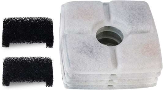 Elliptical Cat Water Fountain Filter, 6 Filters Pack for Stainless Steel Top Elliptical Pet Fountain, 4 Carbon Filters and 2 Sponge Filters