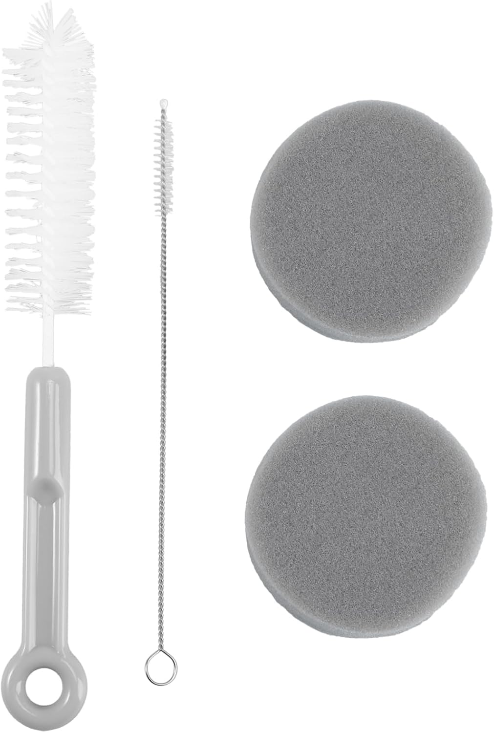 ERINGOGO 1Set Pet Feeder Water Fountain Cleaning Set Tools with Long Handle Brushes for Efficient Daily Care for Dog Cat Owners Gray