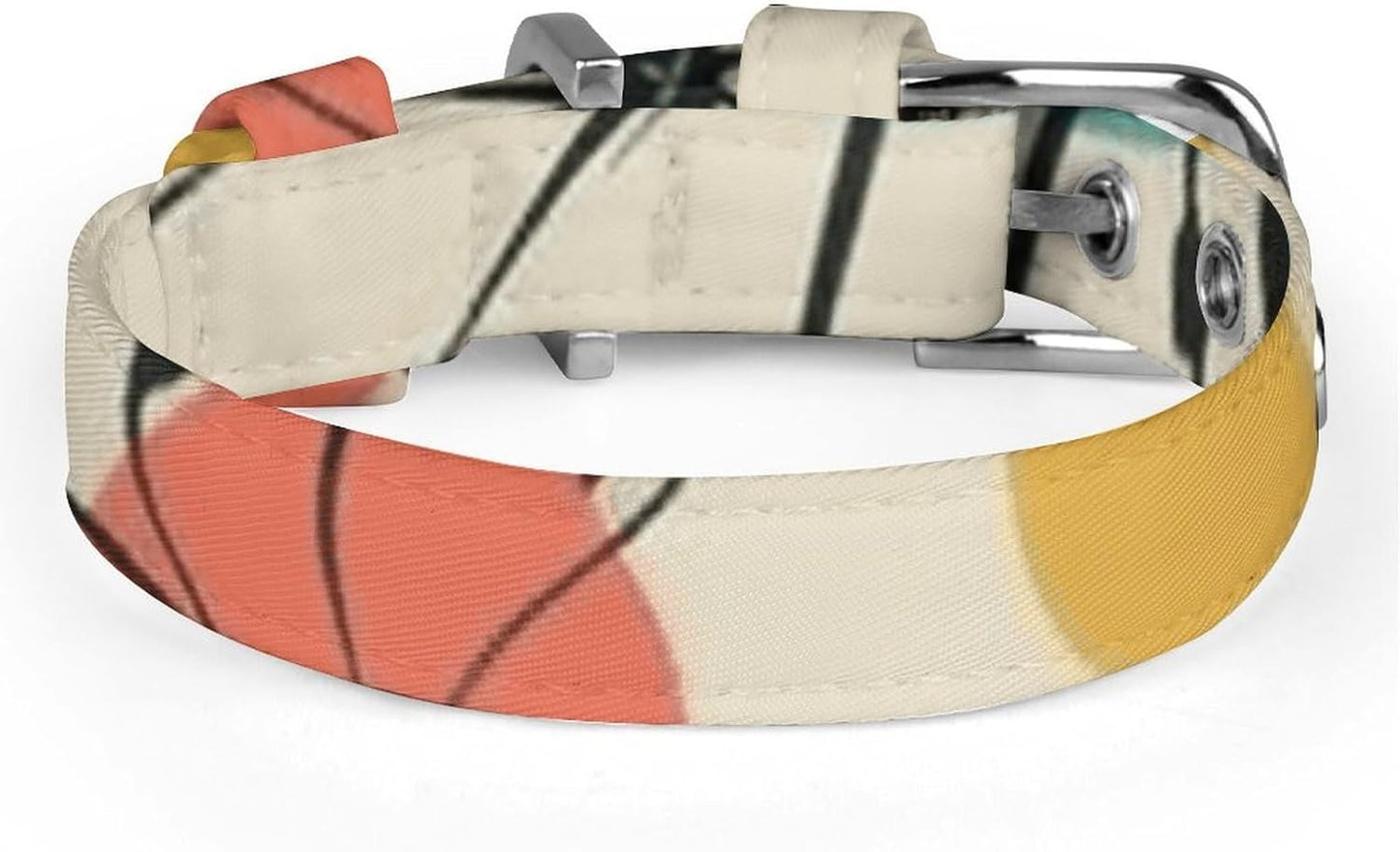 Atomic Stars Retro Pattern Dog Collar with Buckle Adjustable Martingale Pet Collars Cute Female Male Puppy Collar Soft Waterproof Cat Collars for Small Medium Dogs