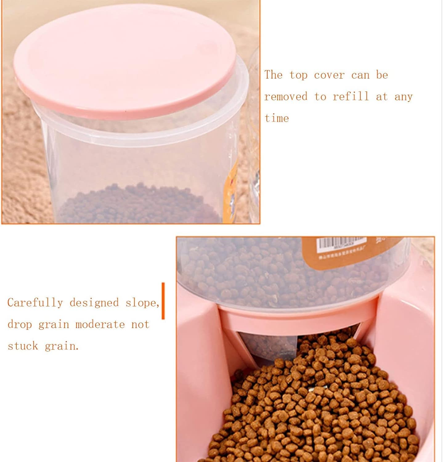 2 IN 1Pet Bowl Fountain Automatic Water Food Feeder Dispenser Container For Cats Dogs Self Dispenseing Cat Feeder And Dog Water Dispensers Travel Supply Pet water dispenser (Pink)