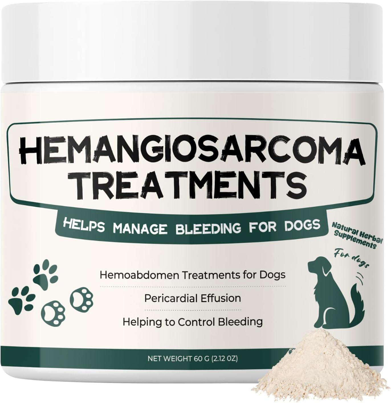 Quick Stop Bleeding for Dogs, Yunnan Sanqi Powder Supplement for Hemangiosarcoma, Nose Bleed, Hemoabdomen, Bloody Stools, Pericardial Effusion, Cancer Bleeding, Clotting&Circulation