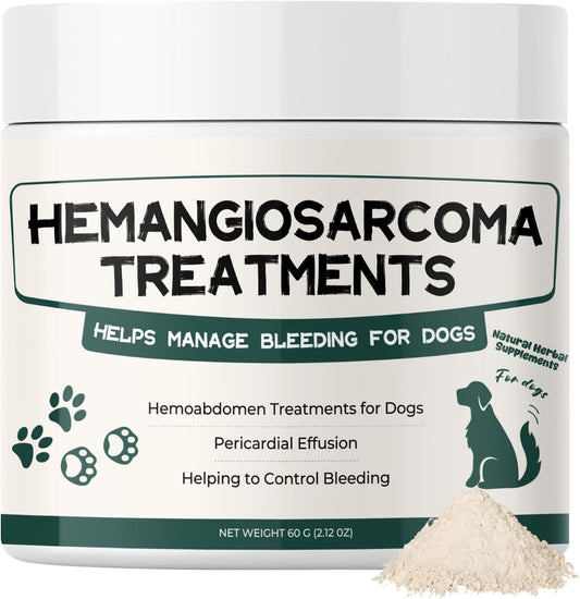 Quick Stop Bleeding for Dogs, Yunnan Sanqi Powder Supplement for Hemangiosarcoma, Nose Bleed, Hemoabdomen, Bloody Stools, Pericardial Effusion, Cancer Bleeding, Clotting&Circulation