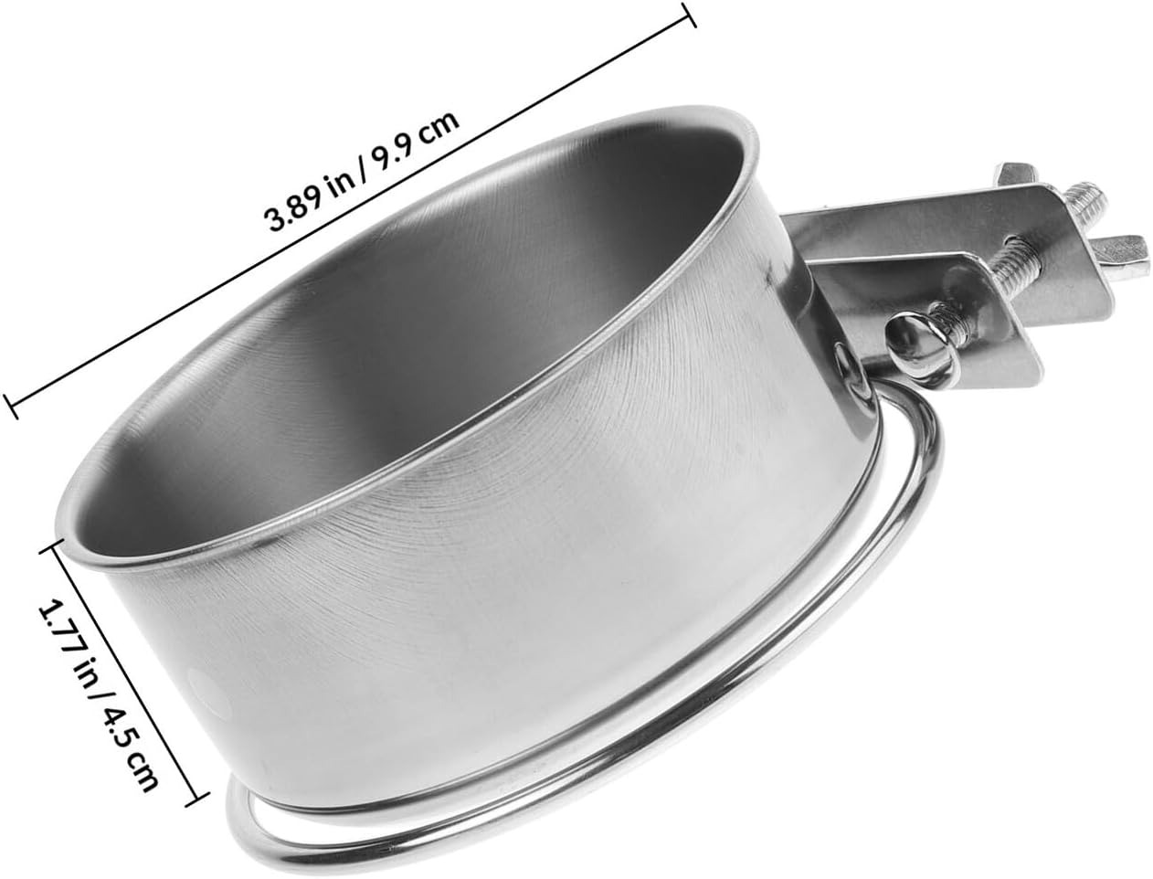 PRETYZOOM Elevated Dog Bowl and Water Dish Set with Stainless Steel Bowls, Wall-Mounted Double Screw Holder 10cm, Non-Spill Feeder for Small to Large Dogs and Puppies