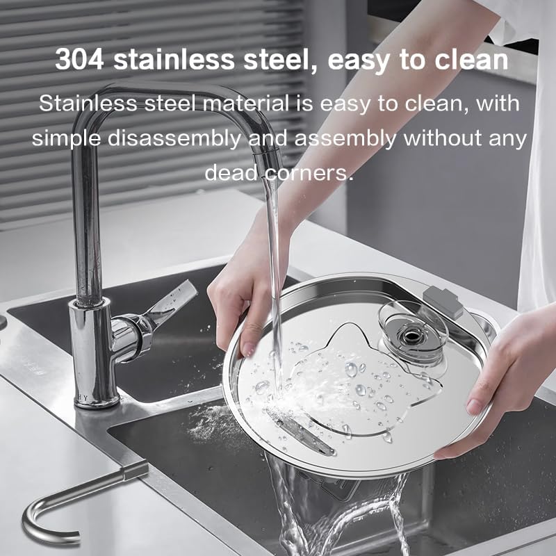 Cat Water Fountain Stainless Steel, 108oz/3.2L Automatic Pet Fountain with Multi-Filtration System, Ultra-Quiet Pump (<25dB), Water Level Window & Easy Clean