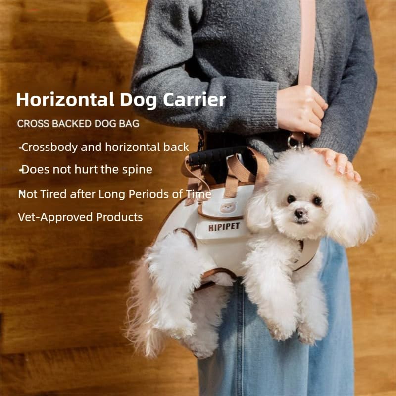 Dog Lift Harness, Adjustable Carrier Sling for Small and Medium Cats, Portable Pet Sling Carrier for Outdoor, Dog Assistance Strap for Senior, Joint Injuries, Brown S