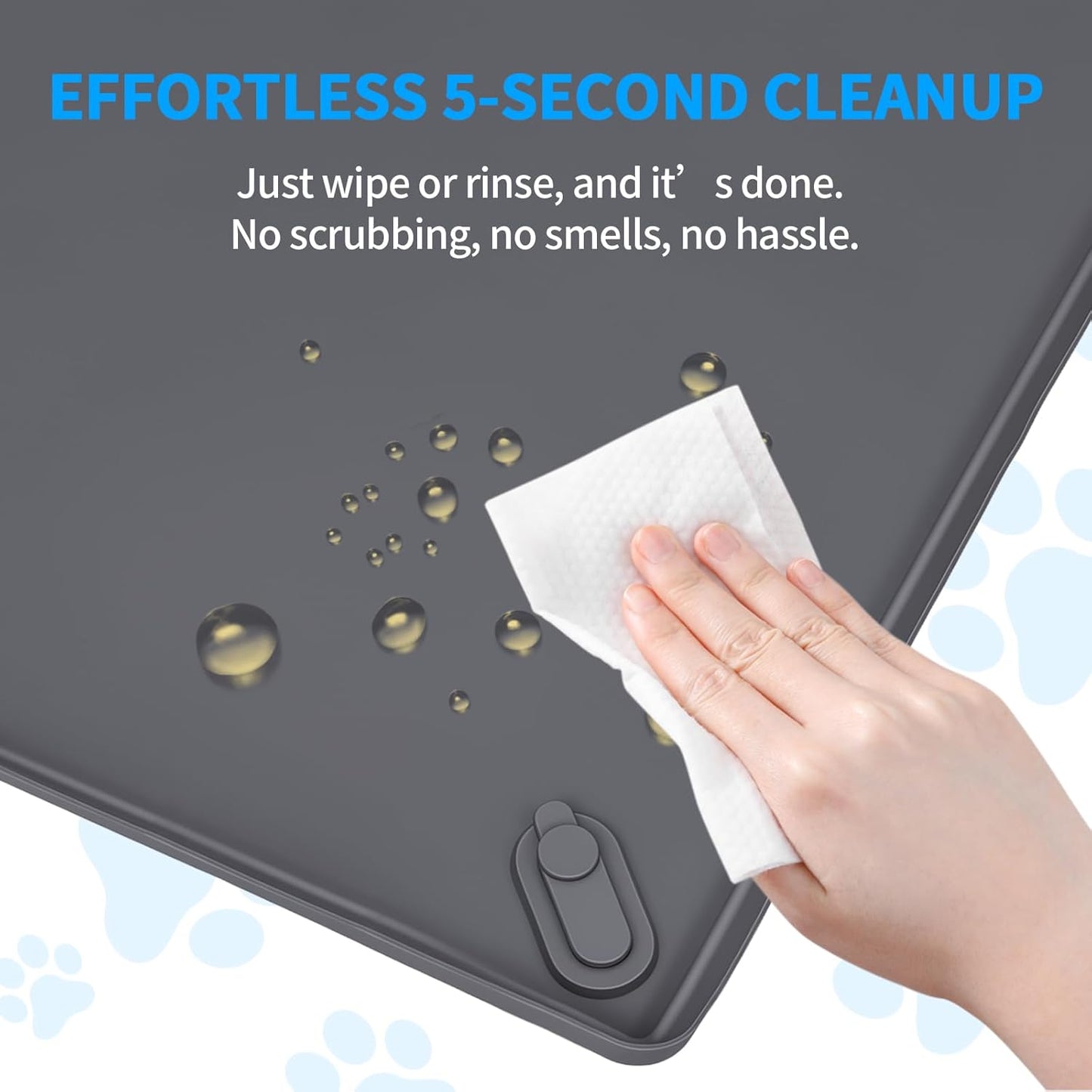 Homgaty Dog Pee Pad Holder with 4 Magnetic Corner Clips, Small 17.5x23.5 Inch Silicone Non-Slip Base Puppy Potty Training Tray, Leak-Proof Raised Edge for Home Indoor Floor Wall Protection