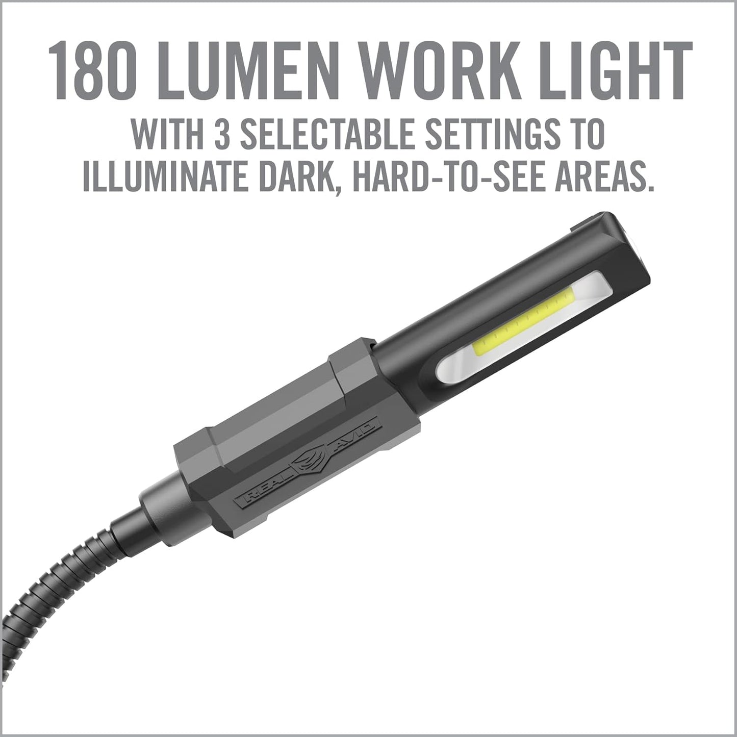 Real Avid Smart‑Assist Accessory System – Quick‑Connect Hands‑Free Workbench Kit with Rechargeable 180‑Lumen Work Light, 5" Magnifier & Cell Phone Holder for DIY Projects