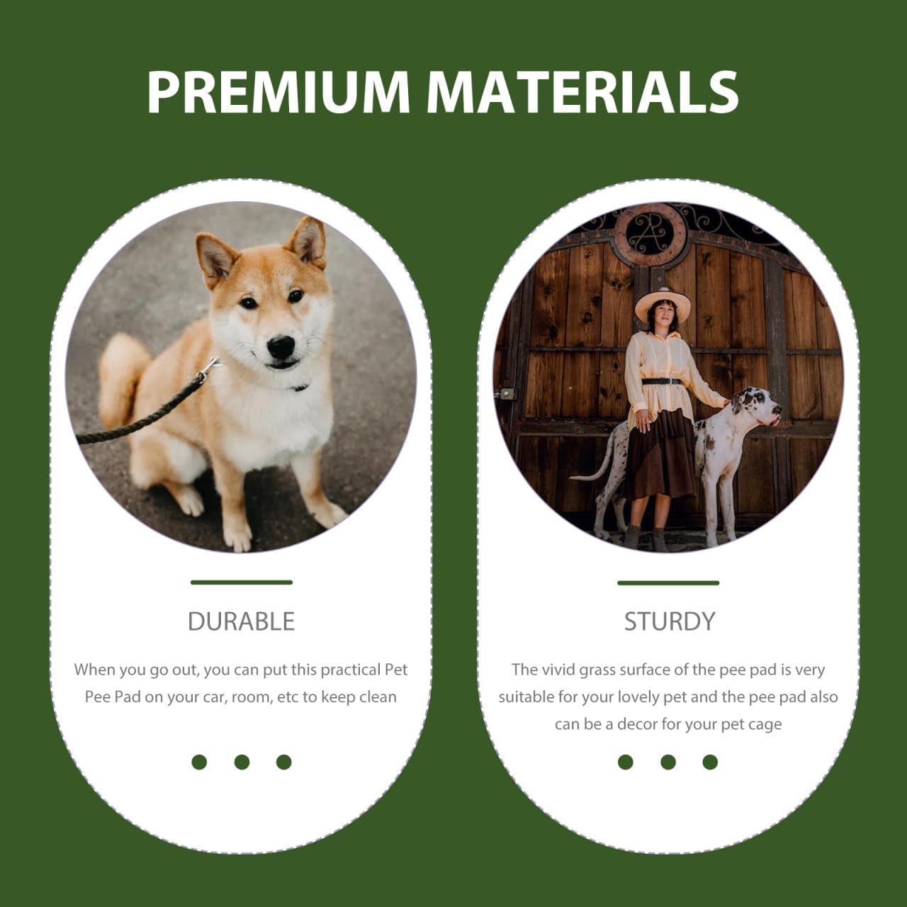 POPETPOP Reusable Dog Grass Pee Pad 23X18 Inch Artificial Lawn Mat for Indoor Outdoor Puppy Training Small Pets