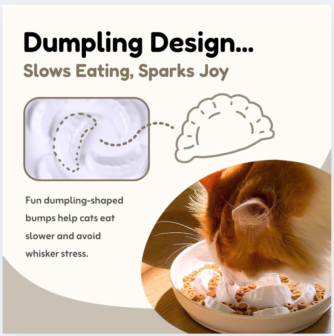 Unbreakable Slow Feeder Bowl - Melamine Puzzle Cat Bowl for Healthy Eating - Cat Feeder for Wet & Dry Food- Dishwasher Safe & Non Slip Design - 6.3''W x 1.2''H - 7 oz - White